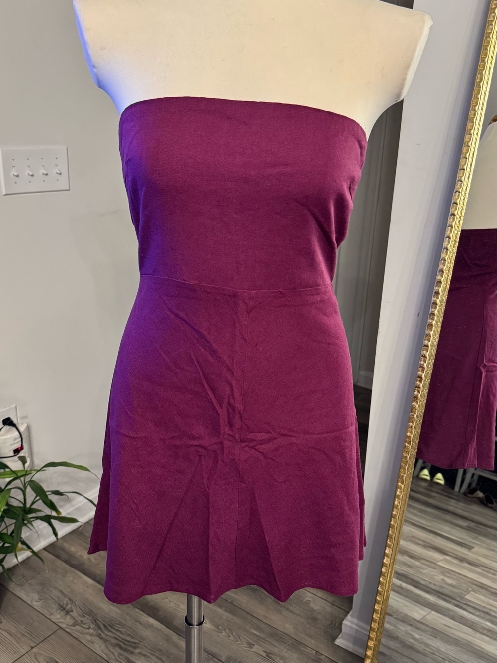 Strapless Purple Tube Mini Dress